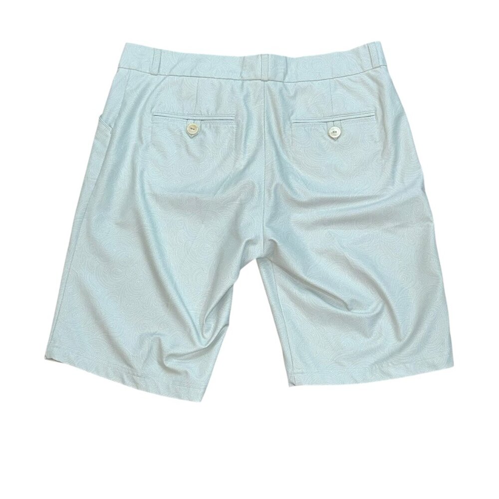 Women Peter Millar Wicking Performance Stretch Golf Shorts Paisley Mint Green 6 - Picture 4 of 8